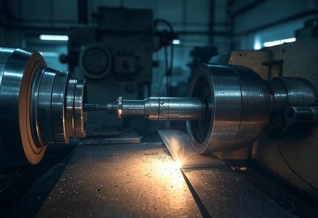 Metal Lathe At Work